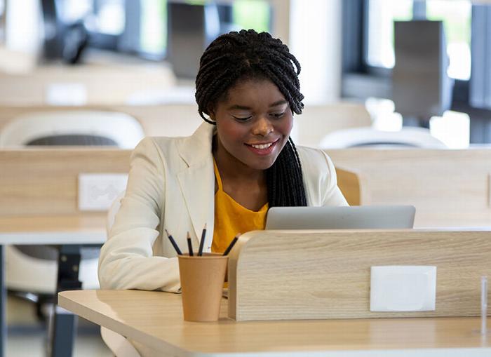 Lady Studying in library